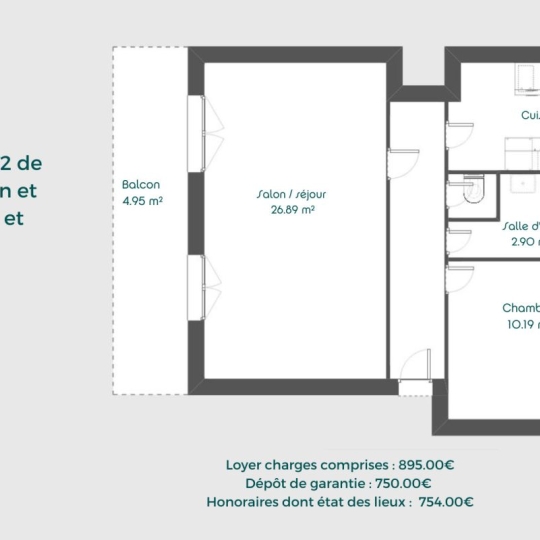  Annonces OULLINS : Appartement | CALUIRE-ET-CUIRE (69300) | 58 m2 | 895 € 