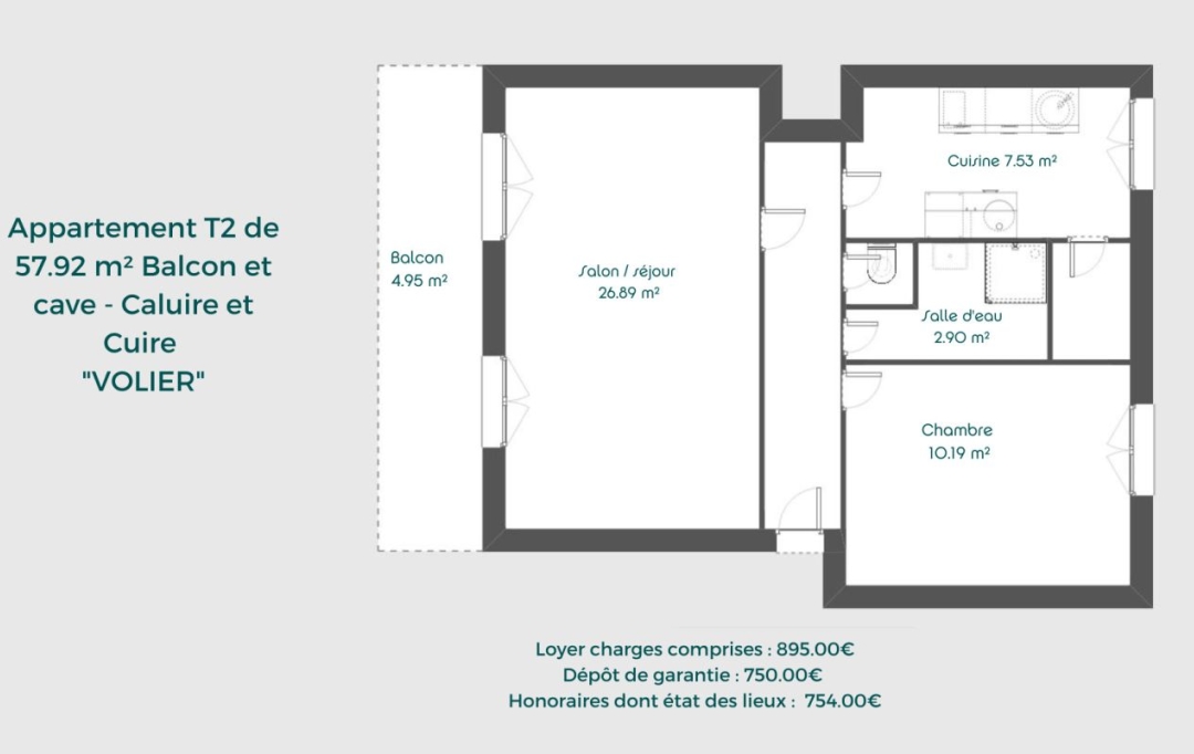 Annonces OULLINS : Appartement | CALUIRE-ET-CUIRE (69300) | 58 m2 | 895 € 